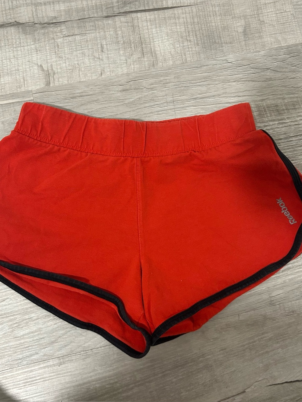 reebok red sweatshorts